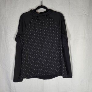 Thermal Running Hoodie Reflective Front Outdoor Hiking Thumb Holes Womens L